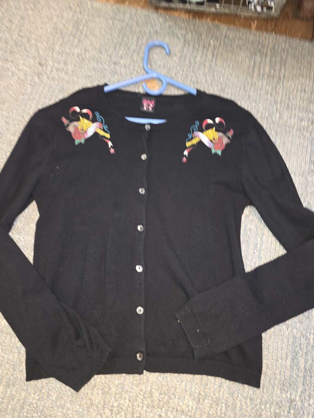 Lucky 13 Black Button-Front Women’s Cardigan Sweater